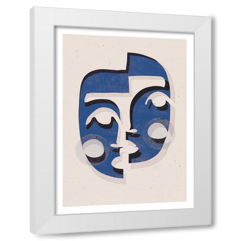 The Mask (Blue) White Modern Wood Framed Art Print by Treechild