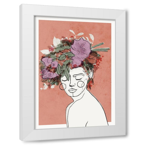 The Scent Of Flowers White Modern Wood Framed Art Print by Treechild