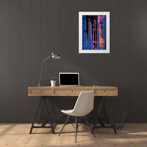 Time Machine (Blue) White Modern Wood Framed Art Print by Treechild