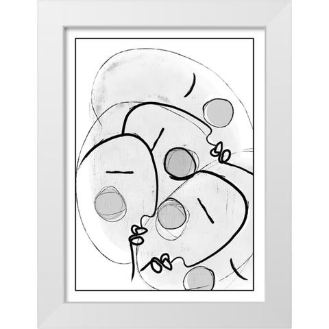 Together White Modern Wood Framed Art Print by Treechild