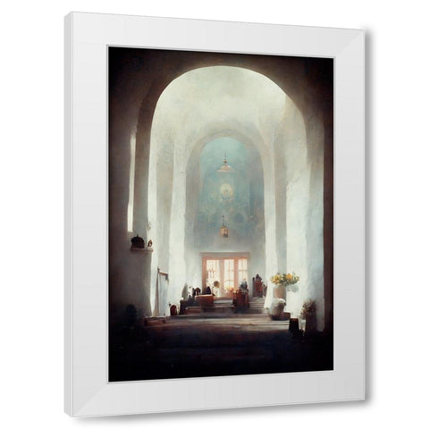 White Church White Modern Wood Framed Art Print by Treechild