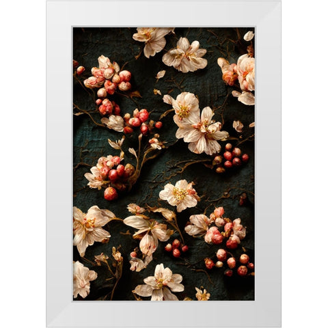 Trail Roses White Modern Wood Framed Art Print by Treechild
