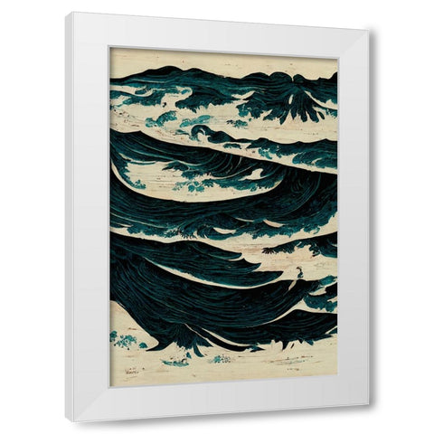 Wild Sea White Modern Wood Framed Art Print by Treechild