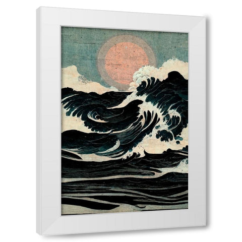 Wild Waves White Modern Wood Framed Art Print by Treechild