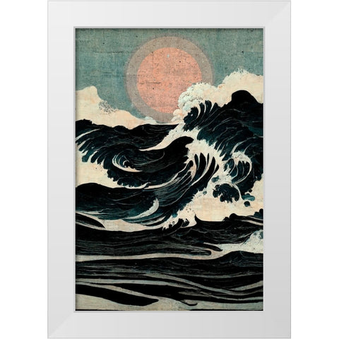 Wild Waves White Modern Wood Framed Art Print by Treechild