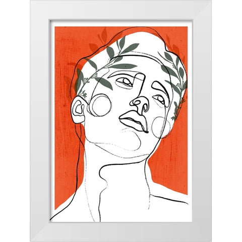 Young Cesar White Modern Wood Framed Art Print by Treechild