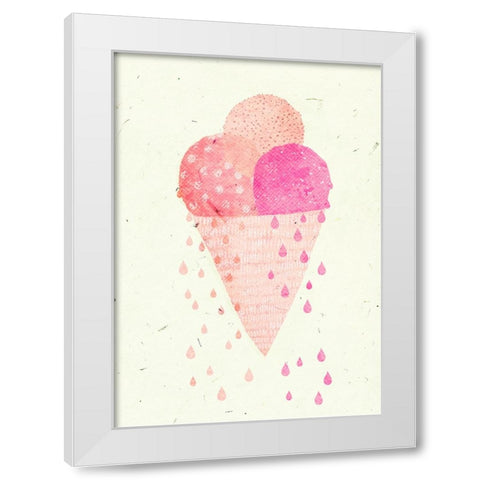 Yummy Ice White Modern Wood Framed Art Print by Treechild