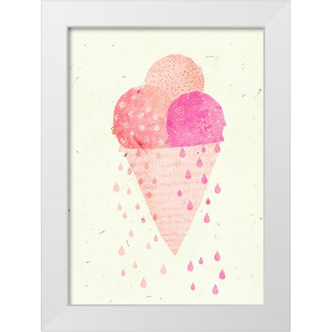 Yummy Ice White Modern Wood Framed Art Print by Treechild