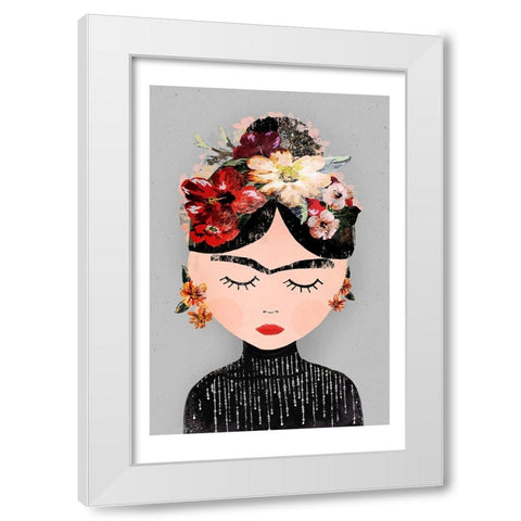 Frida (Special Edition) White Modern Wood Framed Art Print by Treechild