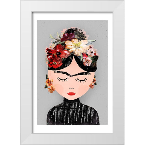 Frida (Special Edition) White Modern Wood Framed Art Print by Treechild