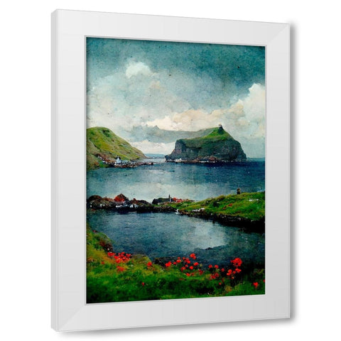 Beautiful Islands No 1 White Modern Wood Framed Art Print by Treechild