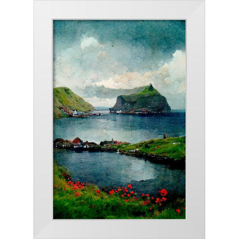 Beautiful Islands No 1 White Modern Wood Framed Art Print by Treechild