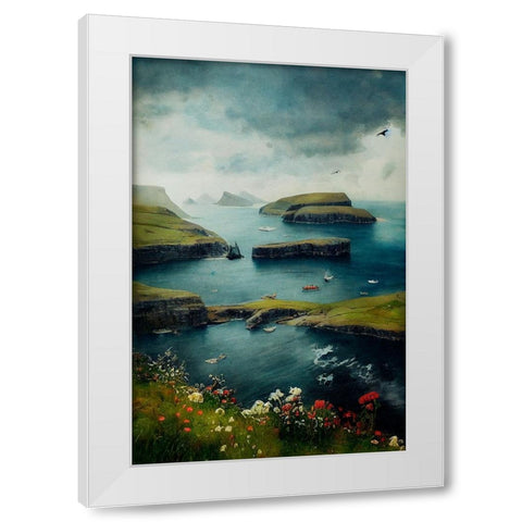Beautiful Islands No 2 White Modern Wood Framed Art Print by Treechild