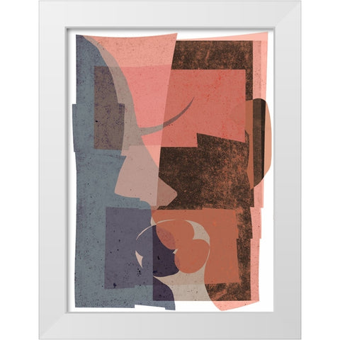 The Kiss White Modern Wood Framed Art Print by Treechild