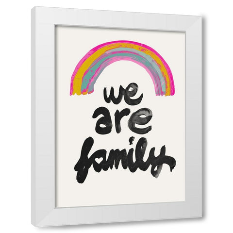 We Are Family White Modern Wood Framed Art Print by Treechild