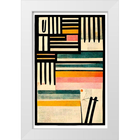 Crossed Lines White Modern Wood Framed Art Print by Treechild