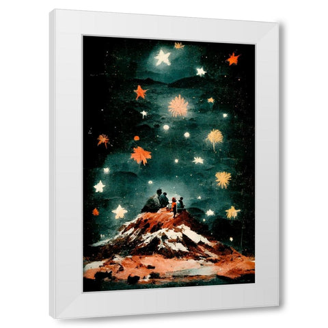 Night Of The Stars White Modern Wood Framed Art Print by Treechild