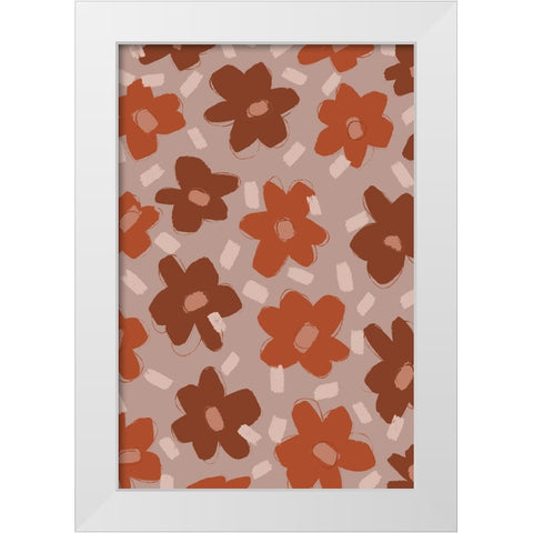 Pastel Flowers White Modern Wood Framed Art Print by Treechild