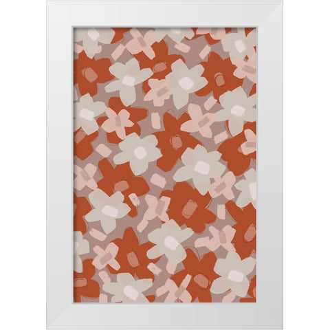 Cute Flowers White Modern Wood Framed Art Print by Treechild