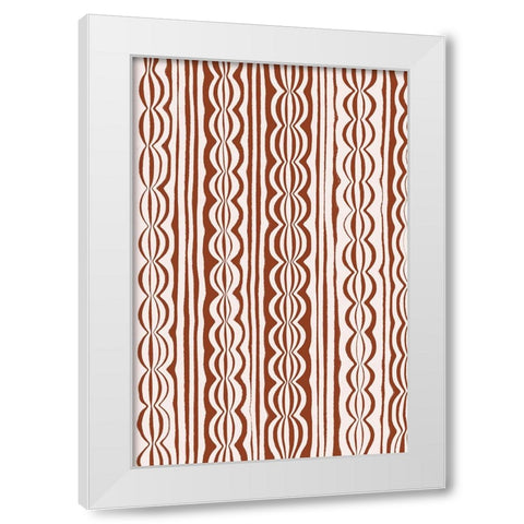 Curved Lines White Modern Wood Framed Art Print by Treechild