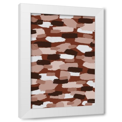 Brown Beige Strokes White Modern Wood Framed Art Print by Treechild