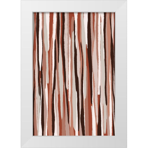 Pastel Thin Stripes White Modern Wood Framed Art Print by Treechild