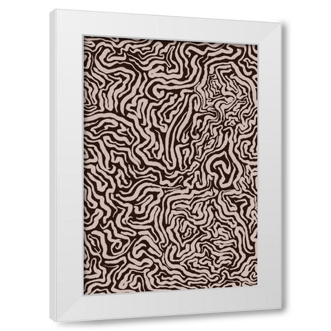 Twisted Beige Strokes White Modern Wood Framed Art Print by Treechild