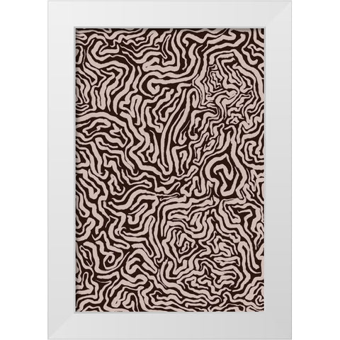 Twisted Beige Strokes White Modern Wood Framed Art Print by Treechild