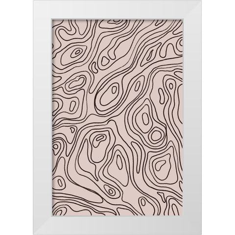 Iso Lines Pattern White Modern Wood Framed Art Print by Treechild