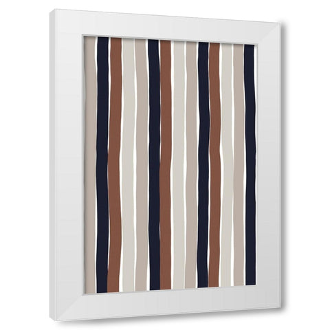 Gentle Color Stripes White Modern Wood Framed Art Print by Treechild