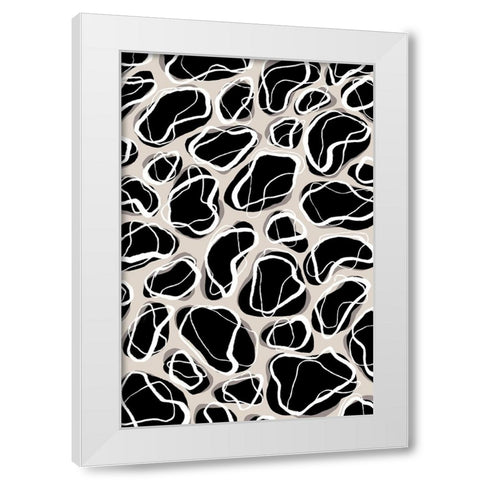 Back Stones Pattern White Modern Wood Framed Art Print by Treechild