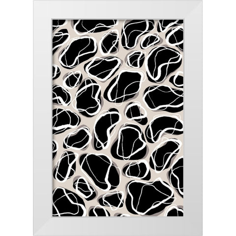 Back Stones Pattern White Modern Wood Framed Art Print by Treechild