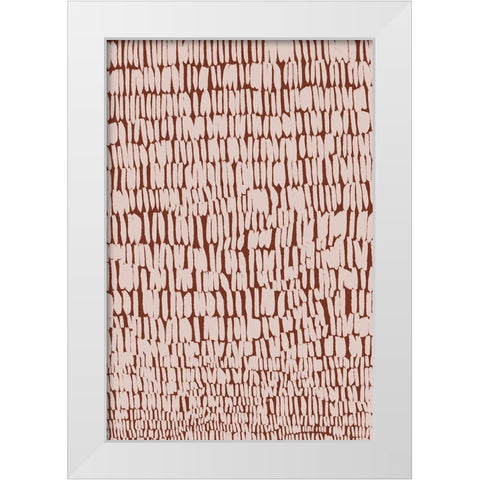 Short Beige Strokes Pattern White Modern Wood Framed Art Print by Treechild