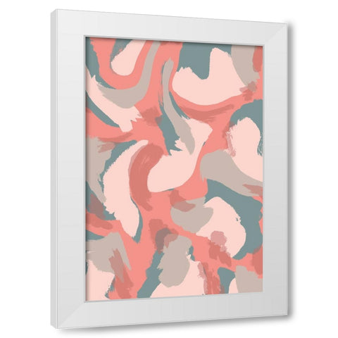 Pastel Strokes Pattern White Modern Wood Framed Art Print by Treechild