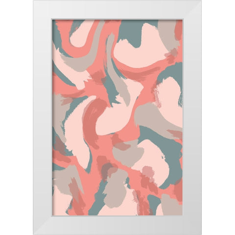 Pastel Strokes Pattern White Modern Wood Framed Art Print by Treechild