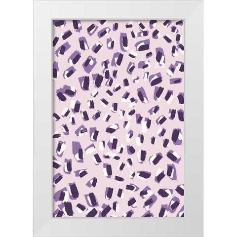 Little Purple Strokes White Modern Wood Framed Art Print by Treechild