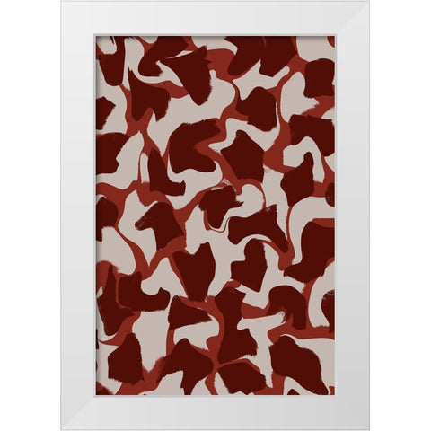 Liquid Beige Brown Strokes White Modern Wood Framed Art Print by Treechild