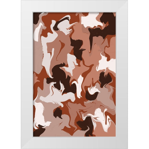 Liquid Earthy Strokes Pattern White Modern Wood Framed Art Print by Treechild