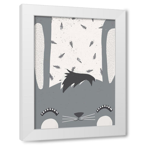 Little Bunny White Modern Wood Framed Art Print by Treechild