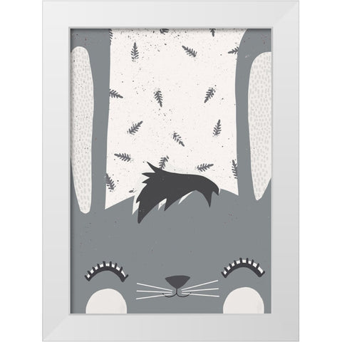 Little Bunny White Modern Wood Framed Art Print by Treechild