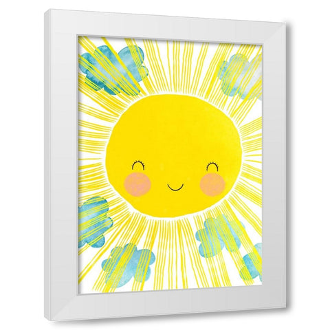 Matahari White Modern Wood Framed Art Print by Treechild