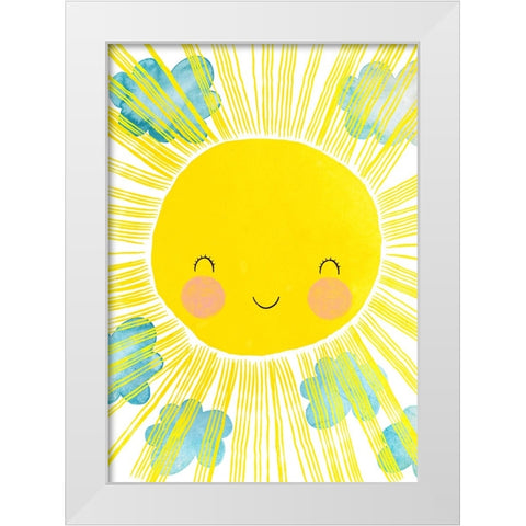 Matahari White Modern Wood Framed Art Print by Treechild