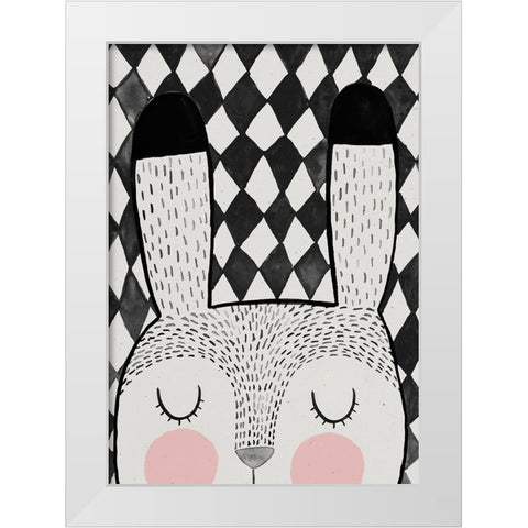 Bunny White Modern Wood Framed Art Print by Treechild