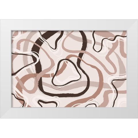 Simple Pastel Circles Square White Modern Wood Framed Art Print by Treechild