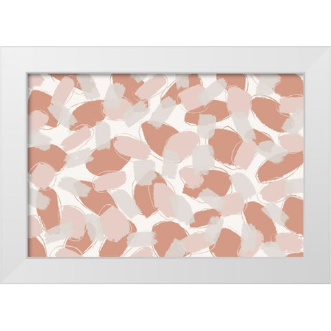 Soft Pastel Strokes Square White Modern Wood Framed Art Print by Treechild