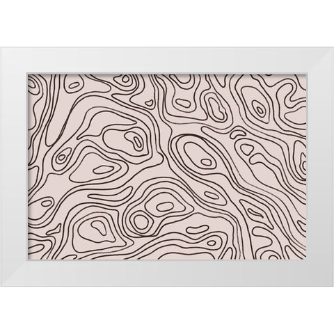 Iso Lines Square White Modern Wood Framed Art Print by Treechild