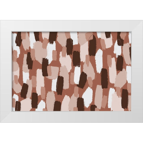 Pastel Brush Strokes Pattern Square White Modern Wood Framed Art Print by Treechild