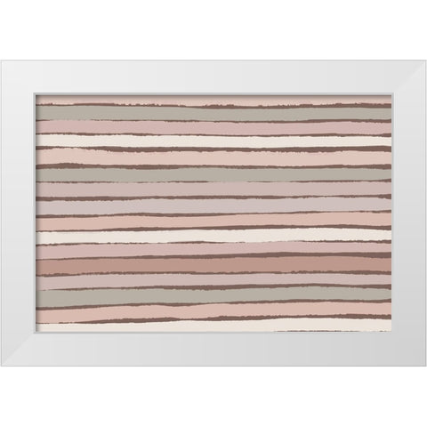 Pastel Stripes PAttern White Modern Wood Framed Art Print by Treechild