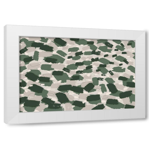 Green Pastel Strokes White Modern Wood Framed Art Print by Treechild
