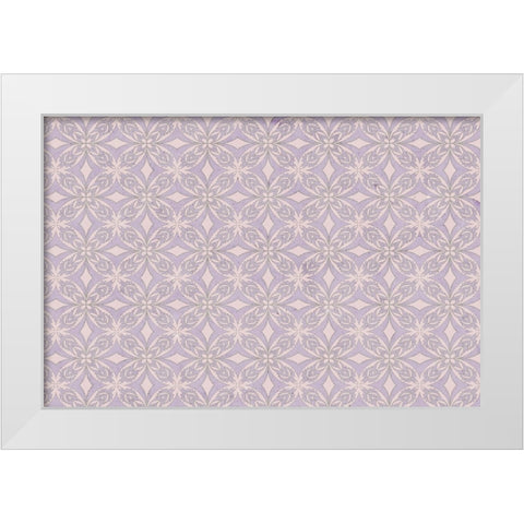 Purple Tiles Pattern White Modern Wood Framed Art Print by Treechild